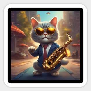 CAT SAXOPHONE 2 Sticker